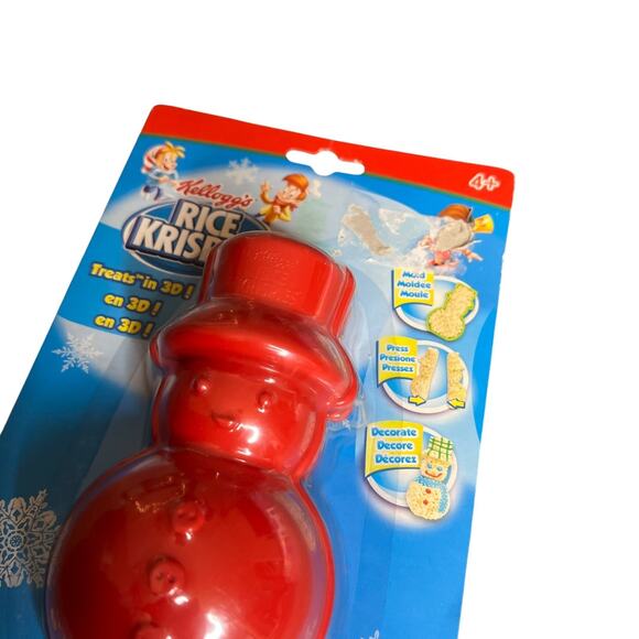 New KELLOGG'S Rice Krispies Treat 3D Red Snowman Mold 2 PC Kids 4+ Baking - Picture 3 of 7